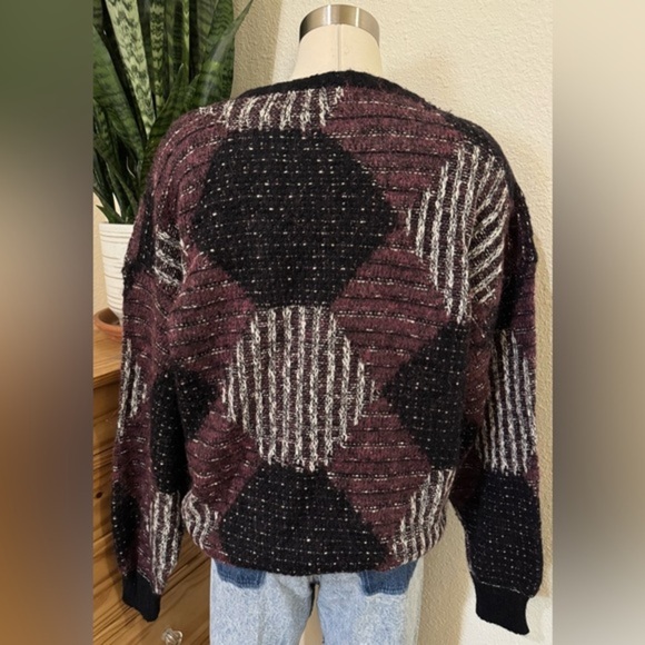 Vintage Bugatchi Uomo Sweater Textured‎ Abstract Knit Made in Taiwan XL - Picture 4 of 8